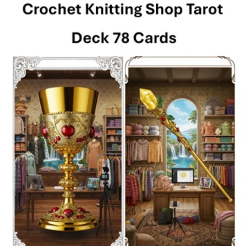 Crochet knitting shop tarot deck 78 cards